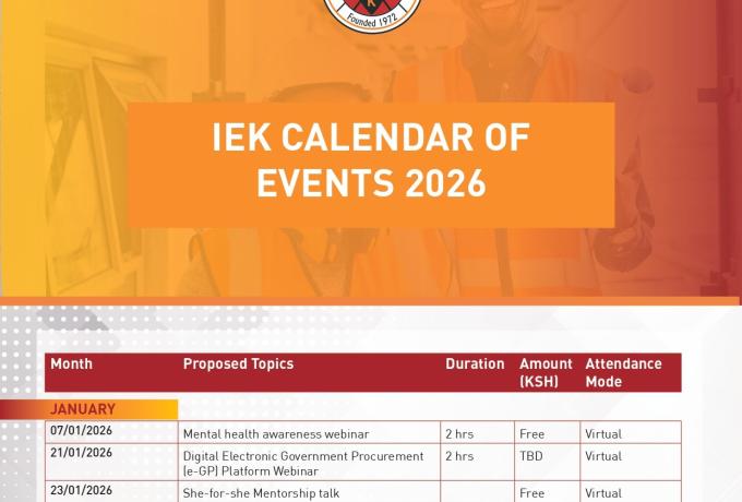 IEK CALENDAR OF EVENTS 2026